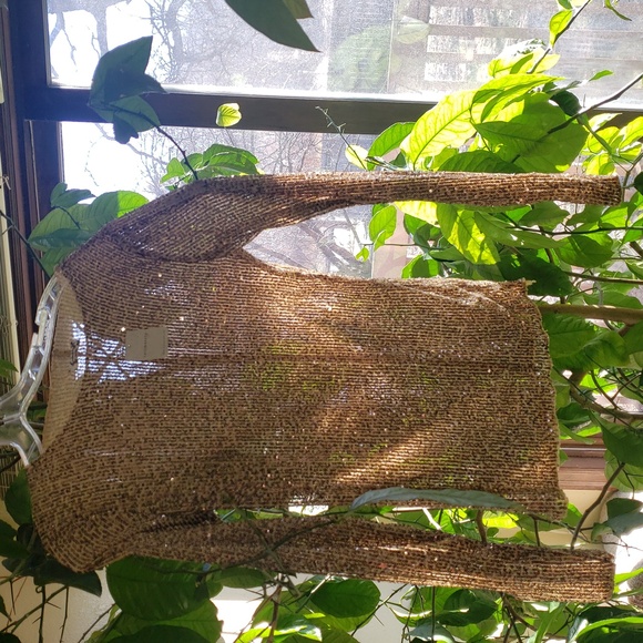 Free People Gold Rush Gold Sequin Long Sleeve NWT Small - Picture 9 of 11